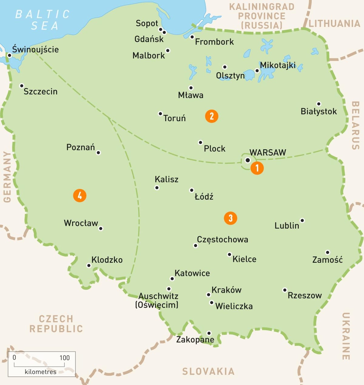 карта Польши Западной
