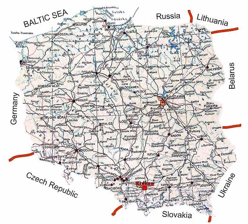 карта Польши улице