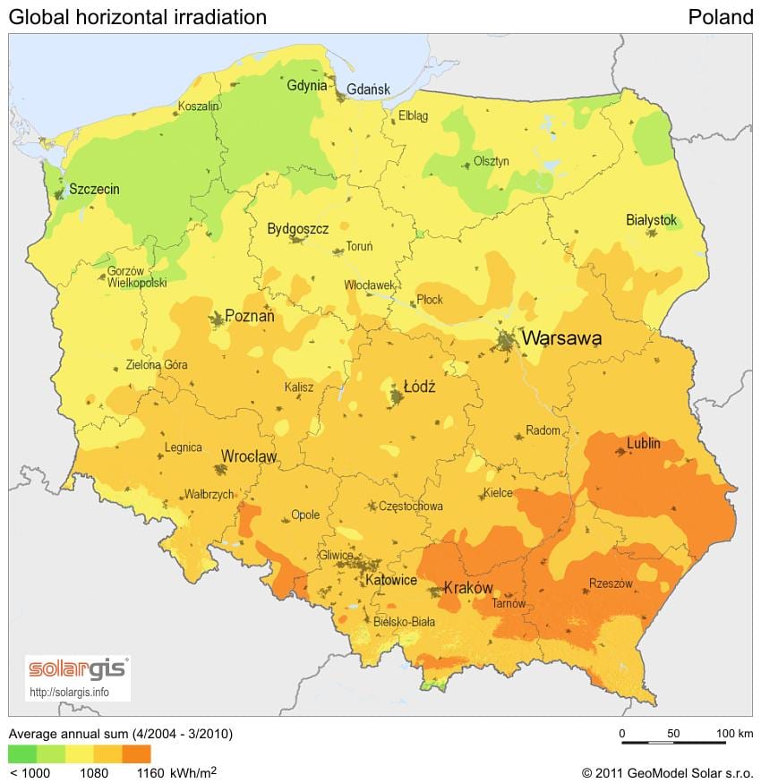 карта Польши климата