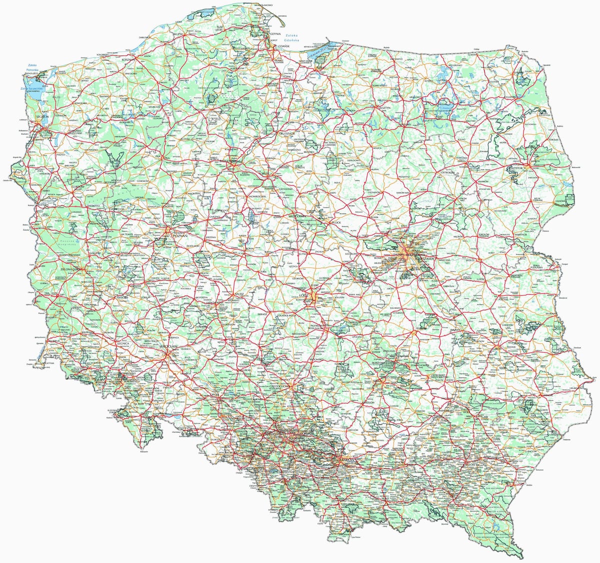 карта Польши муниципалитетов