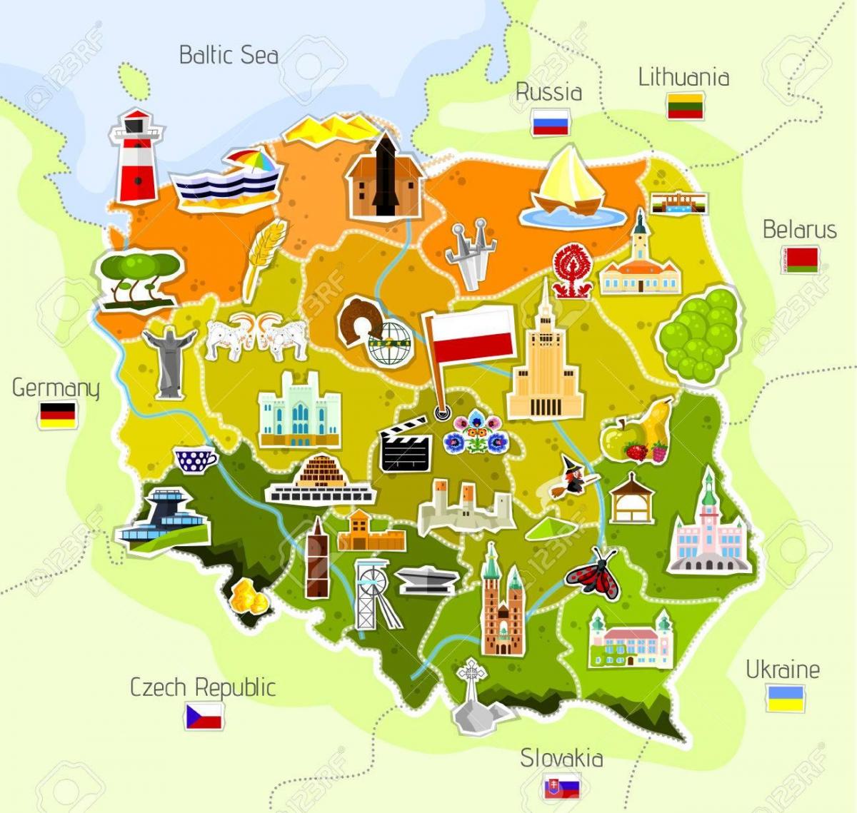 карта Польши памятники