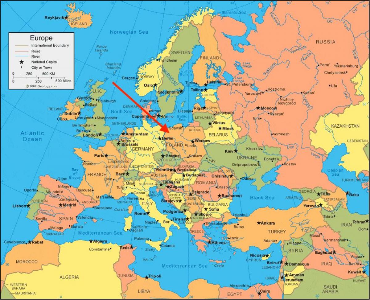 карта Польши Европы