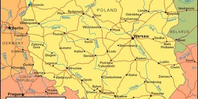 Карта Польши границ
