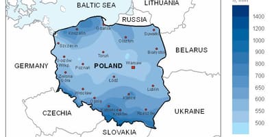 Карта Польши дождь