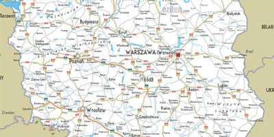 Карта Польши автомобильных дорог