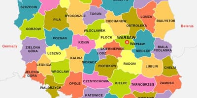 Карта Польша страна
