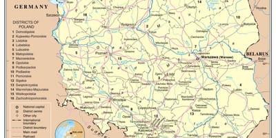 Карта Польши транспорта