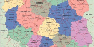 Карта Польши политической