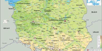 Карта Польши physcal